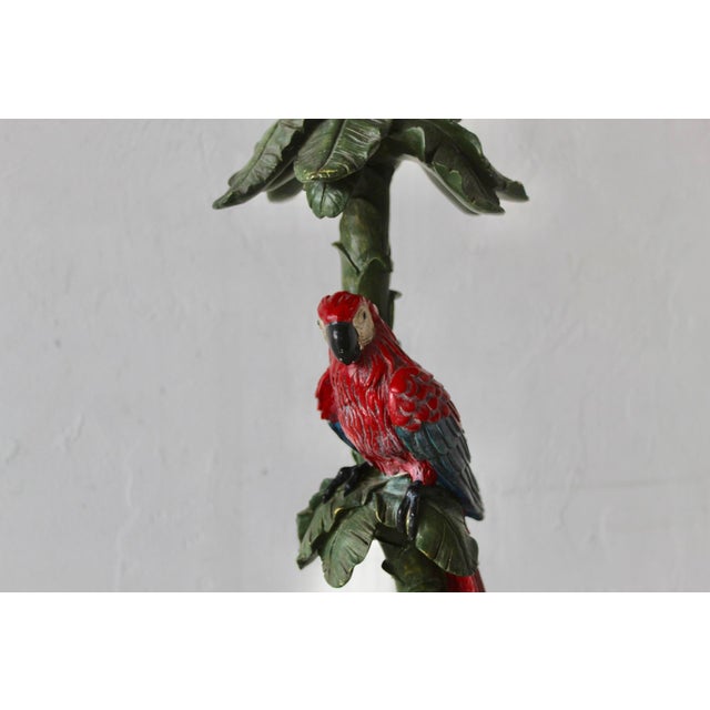 Vintage Mid Century Modern Hand-Painted Parrot Table Lamp For Sale - Image 15 of 16