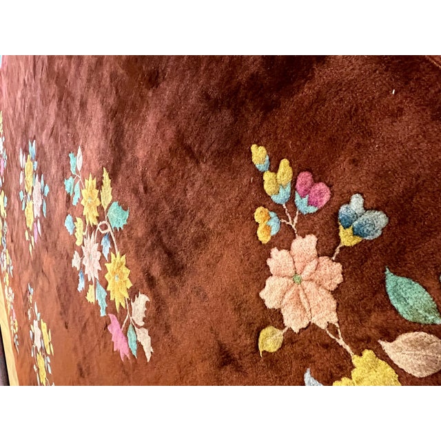 20th Century Chinese Art Deco Copper Coloured Nichols Rug, 1920 For Sale - Image 11 of 14