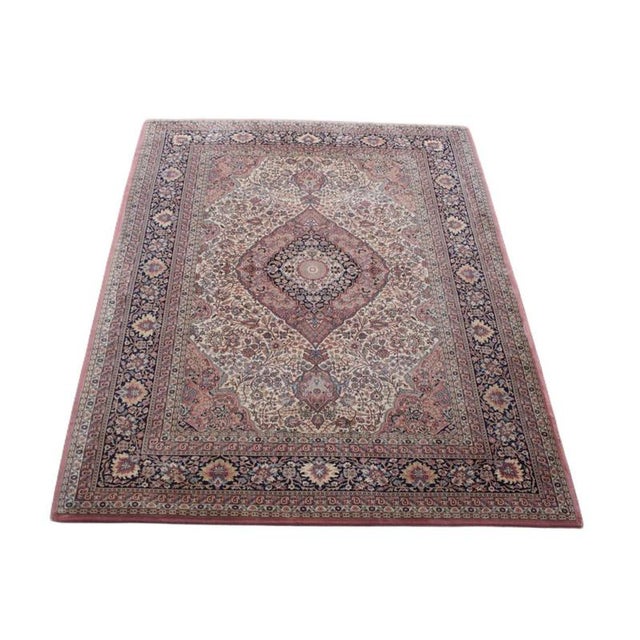 Oriental Style Rug with Pink and Blue Colors For Sale - Image 11 of 11