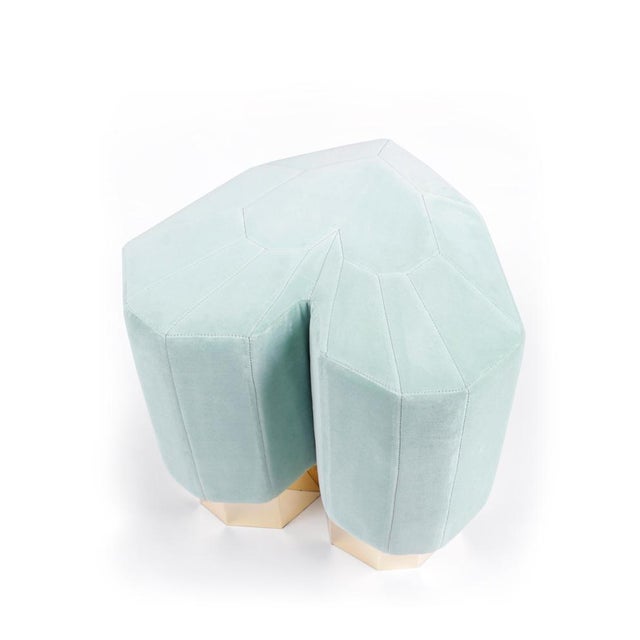 Copper Set of Mint Green Queen Heart Stools by Royal Stranger For Sale - Image 8 of 18