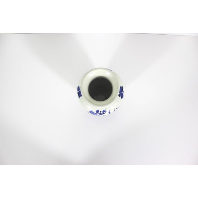 Late 20th Century Vintage Delft Blue and White Floral Vase Holland For Sale - Image 5 of 10