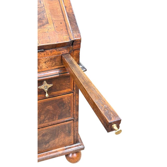 An Absolutely Stunning Early 18th Century Queen Anne Period Walnut Bureau, Or Writing Desk, In Good Untouched Condition...