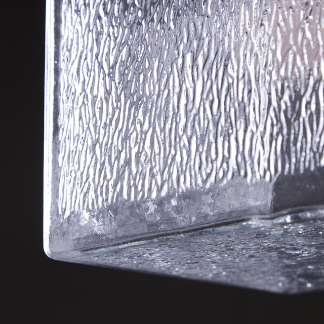 Art Deco Dappled Glass Cuboid Pendant, 1960s For Sale - Image 4 of 12