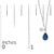 Early 21st Century 14K White Gold 6x4mm Pear Blue Sapphire and Diamond Accent Charm Pendant Necklace - 18" Inches For Sale - Image 5 of 5