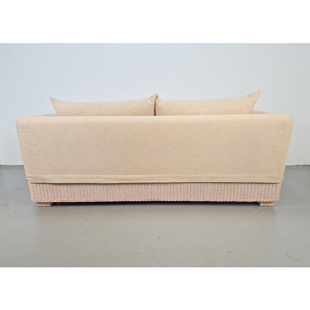 Textile Modern Outdoor Wicker Linen Sofa by DFN SRL for Dolcefarniente Leda, Italy For Sale - Image 7 of 16