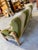 Mid-Century Modern Vintage Danish Oak Sofa in Style of Henning Kjærnulf Green Striped Upholstery Mid Century For Sale - Image 3 of 10