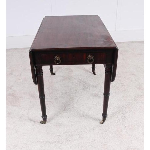 Georgian Mahogany Pembroke Table with Drawer and Drop Leaves, 1810 For Sale - Image 9 of 10