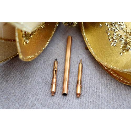 Gold Gold Mechanical Pencil and Pen with Reliefs For Sale - Image 8 of 11