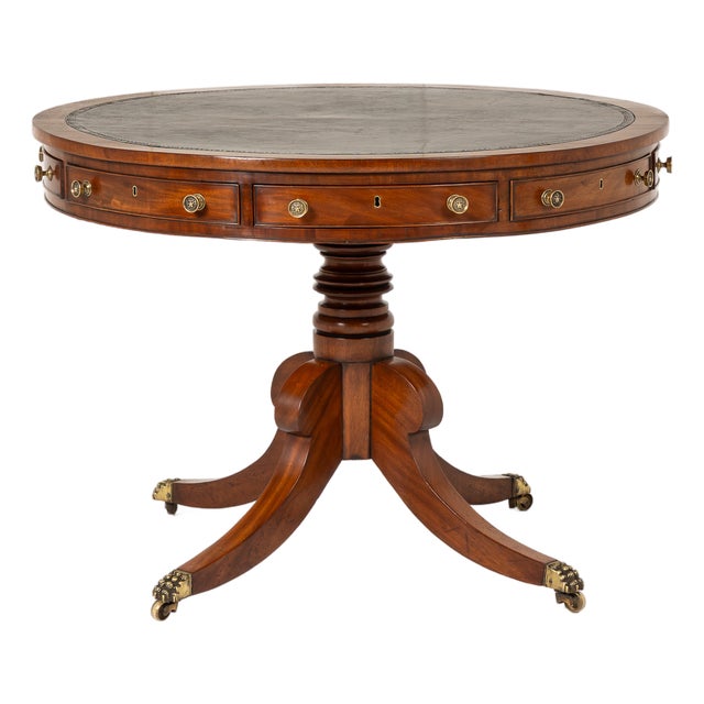 English Regency Mahogany Drum Table For Sale