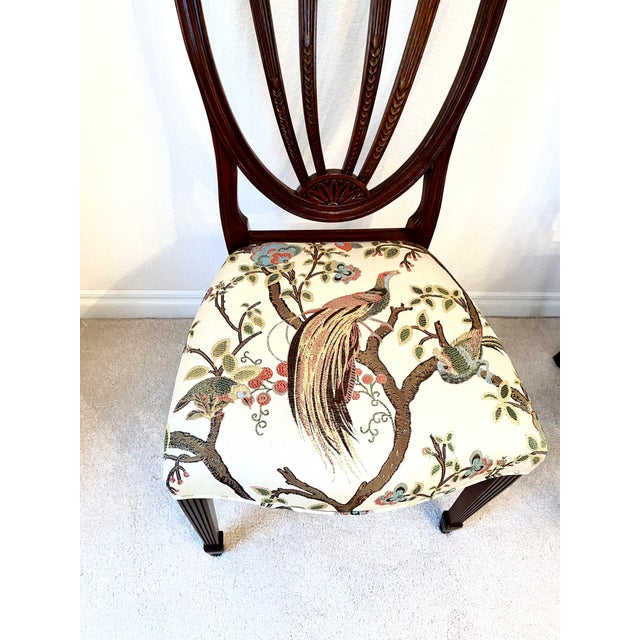 Late 20th Century Baker Historic Charleston Collection Set of Eight Carved Shield-Back Chairs For Sale In Denver - Image 6 of 18