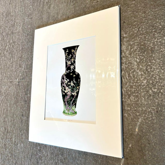 Ceramic Vintage Boho Chinese Porcelain Vase Print For Sale - Image 7 of 8