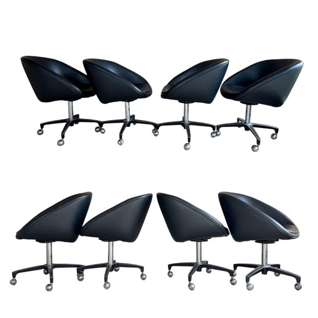 1960s Set of 4 Mid Century Chromcraft Swivel Pod Chairs on Casters For Sale In Dallas - Image 6 of 18