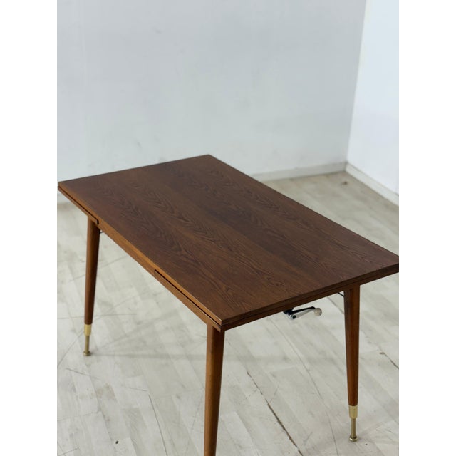 Mid-Century Extendable Wooden Kitchen Table For Sale - Image 6 of 9