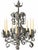 French Provincial Vintage Patina Wrought Iron Tole Leaf 8 Candle Chandelier 30" Heavy French Style For Sale - Image 3 of 13