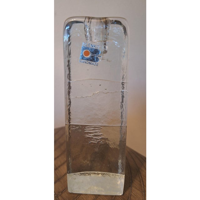 1980s Blenko Glass Ice Block Candle Holders - Set of 3 For Sale In Tampa - Image 6 of 7
