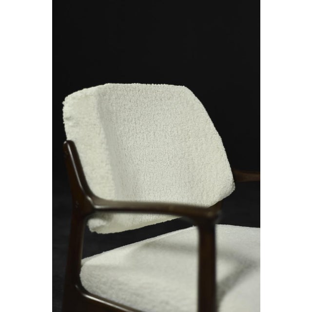 Mid-Century Modern Scandinavian Teak White Armchair Domus by Inge Andersson for Bröderna Andersson, 1960s For Sale - Image 16 of 18