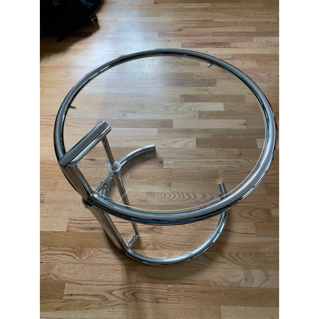 Chrome Vintage Eileen Gray E1027-Style Adjustable Chrome Side Table, Circa 1970s–1980s For Sale - Image 8 of 17