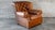 Mitchell Gold Restoration Hardware Churchill Cigar Leather Luxe Writer's Chair and Ottoman For Sale - Image 4 of 18