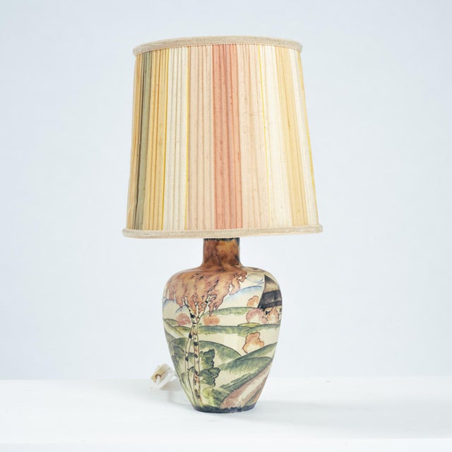 Brown Art Nouveau Table Lamp by Großherzoglichen Keramik-Manufaktur Darmstadt, 1930s For Sale - Image 8 of 11