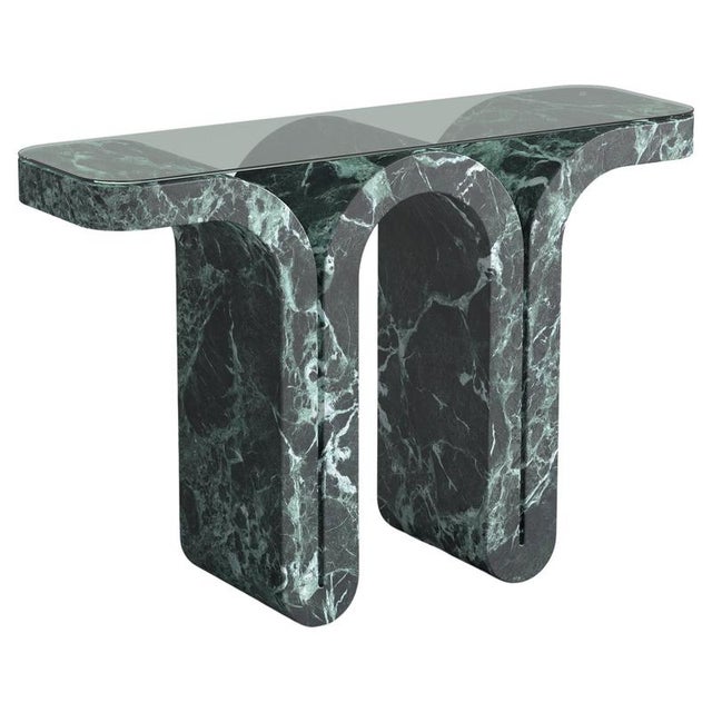 Stone Fold Verde Alpi Console Table by Etamorph For Sale - Image 7 of 7
