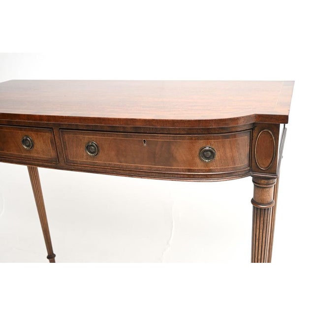 Wood Antique Georgian Style Inlaid Console Table, 1930s For Sale - Image 7 of 10