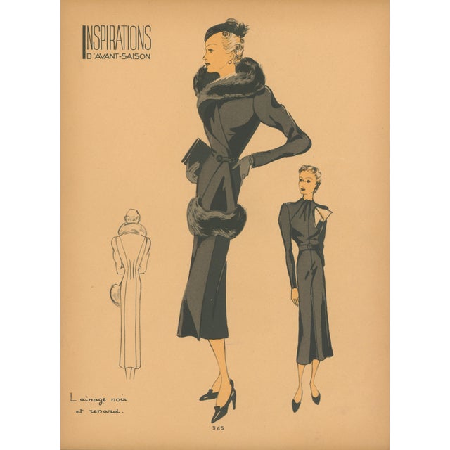 Paper Inspirations D’Avant-Saison - Booklet With 38 Original French Haute Couture Fashion Prints – C. 1938 For Sale - Image 7 of 11