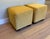 Contemporary Custom Made Mustard Color Chenille Ottomans- A Set of 2 For Sale - Image 3 of 6