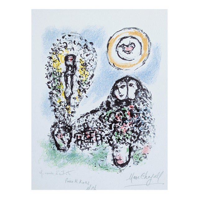 Marc Chagall, Putting It Into Words, 1969, Lithograph on Paper For Sale