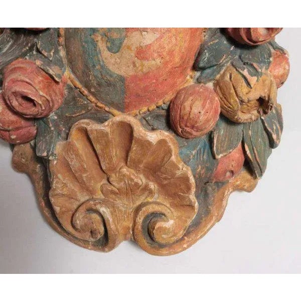 Baroque 18th Century Italian Baroque Polychrome Carved Pine Bracket For Sale - Image 3 of 8