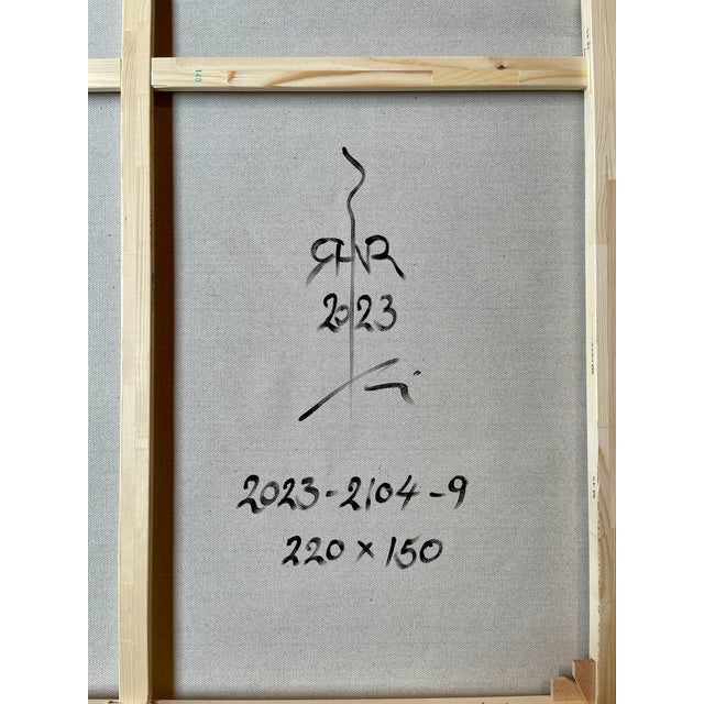 Maroon Contemporary Abstract Oil on Linen "Abstract Informal 2023-2104-9" by Robert Niesse For Sale - Image 8 of 8