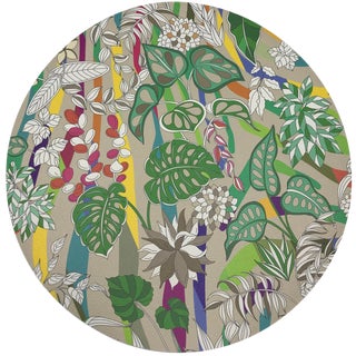 Nicolette Mayer Sabi Jungle Beige 16" Round Pebble Placemats, Set of 4 For Sale