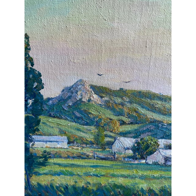 Modern Gary Ray Plein Air Oil Linen Wood Frame Signed California Landscape Painting For Sale - Image 12 of 18