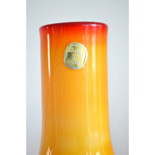 Glass Glass Vase attributed to Carl-Olof Borggarp for Glasbruk Elme, Sweden For Sale - Image 7 of 8