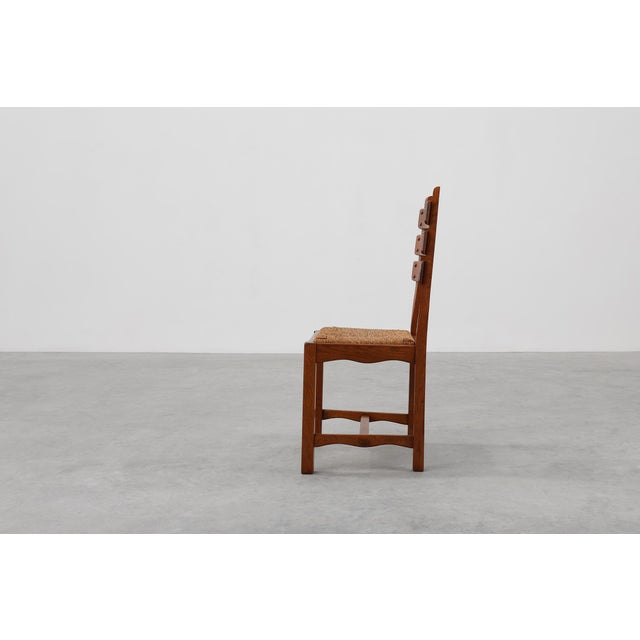 Mid-Century Modern Mid-Century Modern Brutalist Oak and Wicker Chair, 1960 For Sale - Image 3 of 18