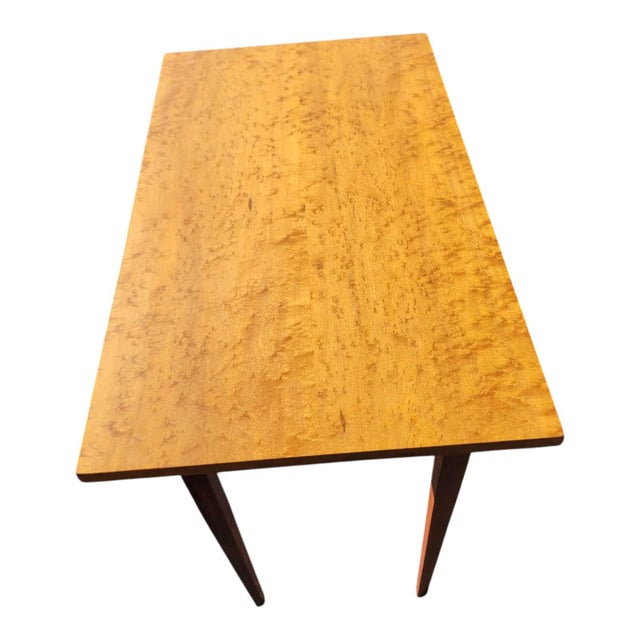 Vintage 1970s Birdseye Maple Shaker Style Hall Table W/ Drawer – Solid Wood For Sale - Image 11 of 18