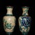 Pair of Chinese Cloisonné Enamel Vases With Floral & Bird Motif For Sale - Image 4 of 9