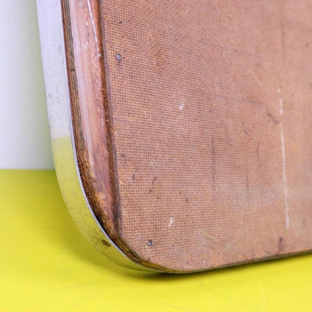 Wooden Mirror with Aluminum Edge, 1940s For Sale - Image 11 of 12