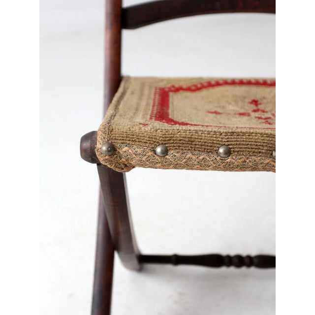 Antique Victorian Folding Camp Chair For Sale - Image 10 of 12
