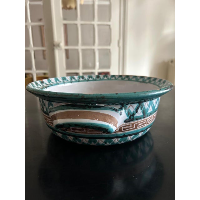 1950s ceramic dish with hand-painted decoration by Robert Picault. This piece has an attribution mark, I am sure that it...