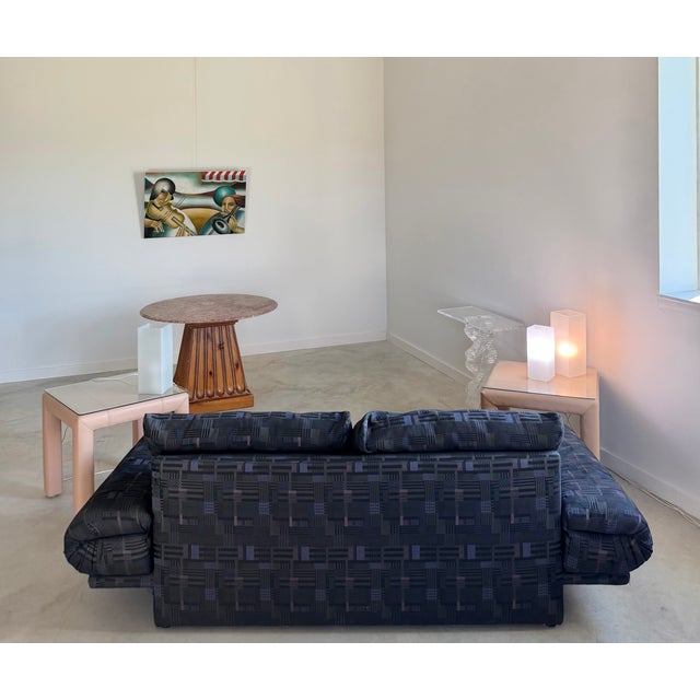 Charcoal Rolf Benz Postmodern Plinth Base Sofa Couch (Germany) Late 1970s Charcoal Gray For Sale - Image 8 of 17