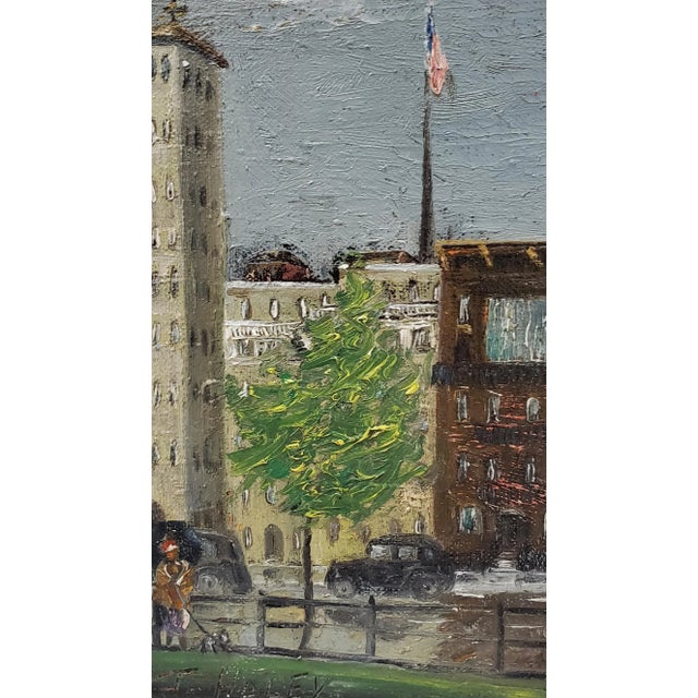 Early 20th Century American City Landscape Oil Painting by F. Haley C.1910 For Sale In San Francisco - Image 6 of 9