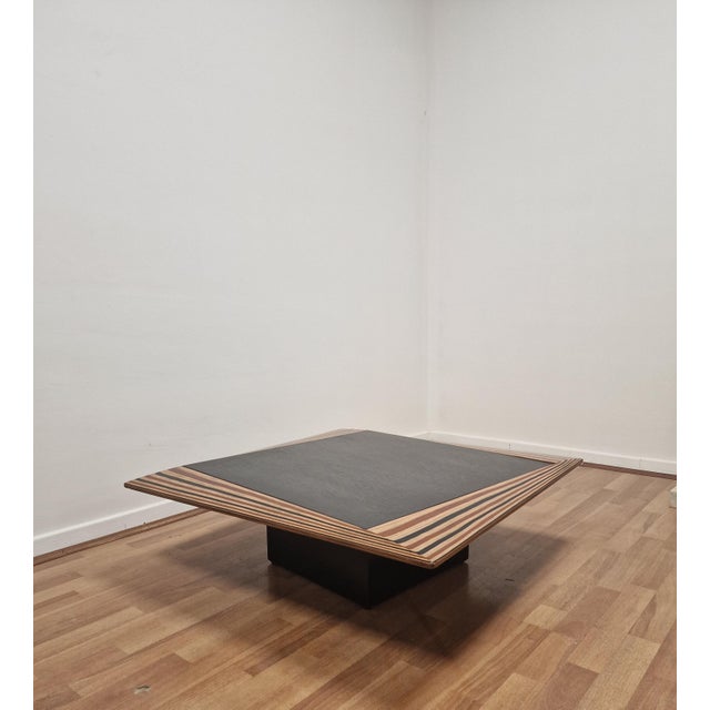 Vintage Coffee Table in Slate and Laminated Wood by Afra and Tobia Scarpa, 1970s For Sale - Image 17 of 17