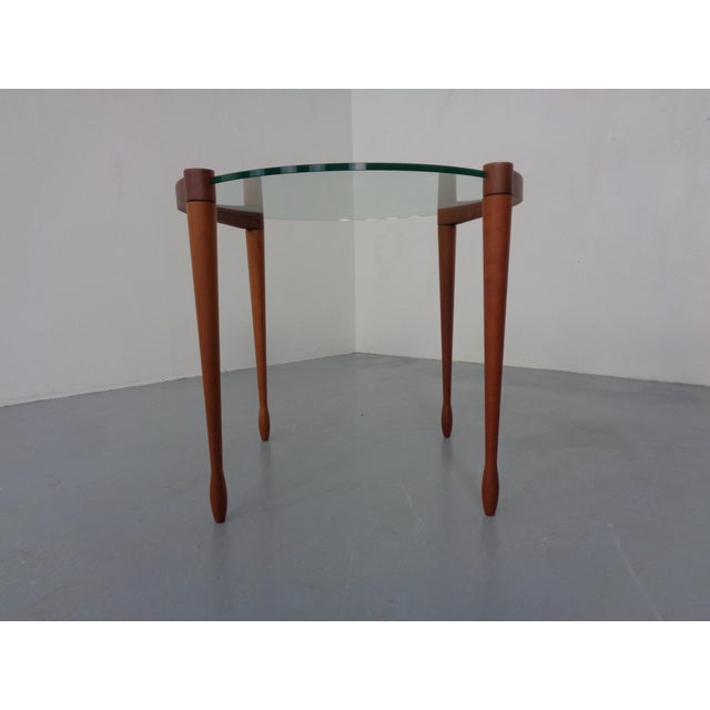 1990s Giotto Glass and Cherry Wood Side Table by Tarcisio Colzoni for Porada, Italy, 1990s For Sale - Image 5 of 13