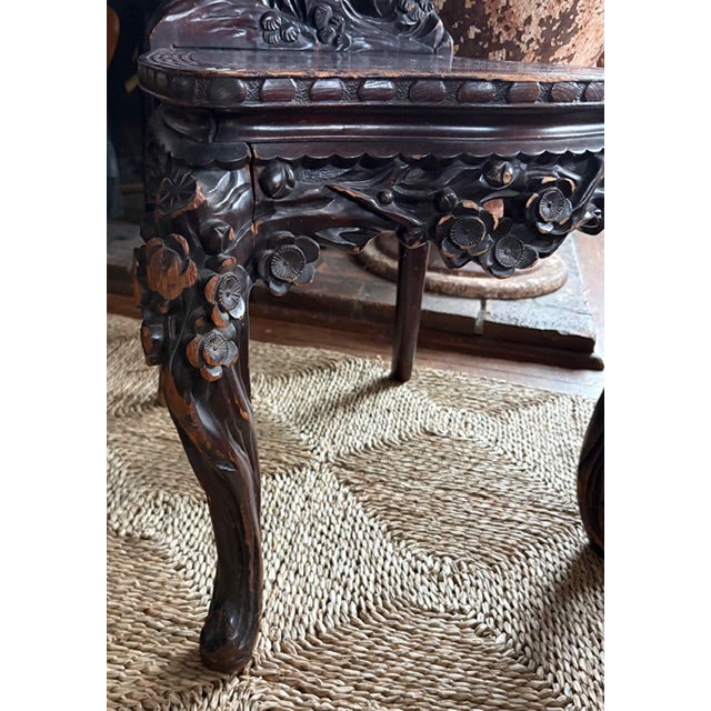Brown Antique Chinese Rosewood Carved Dragon Chair For Sale - Image 8 of 10