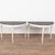 Pair, Gustavian demi-lune pine side tables or consoles with gently tapered fluted legs and decorative applied carving...