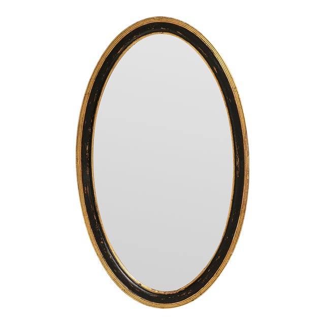 Early 20th Century France Black Wood Mirror For Sale