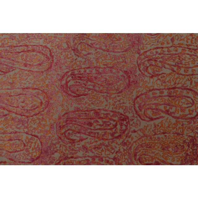 2010s Rug & Kilim’s Paisley Style Transitional Rug in Red, Orange, Pink Floral Pattern For Sale - Image 5 of 7