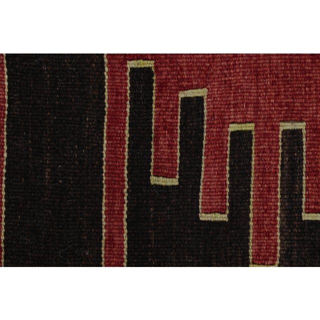 Red Vintage Mid-Century Sivas Red and Brown Wool Kilim Rug With Mint, Pink, and Blue Accents For Sale - Image 8 of 10