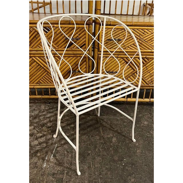 Vintage Mid Century Wrought Iron Loop Chairs- A Pair For Sale - Image 4 of 9