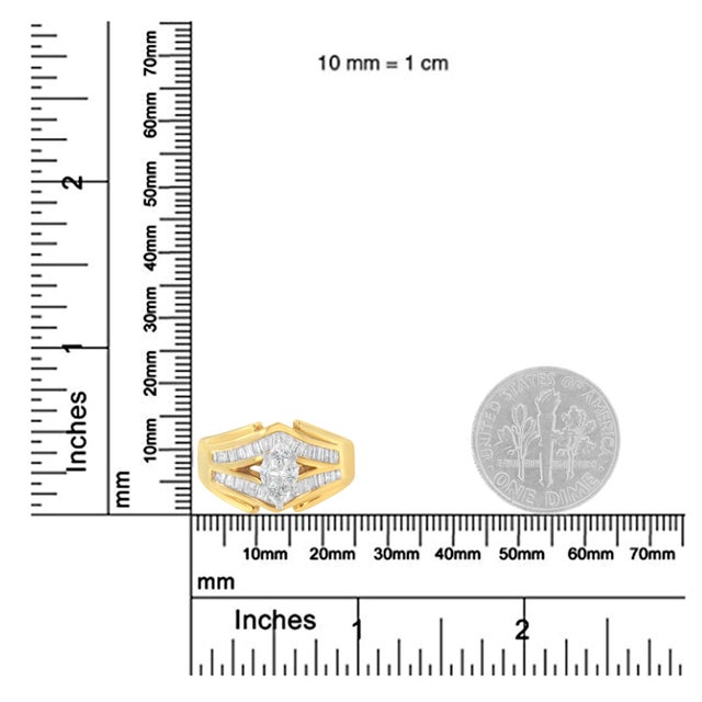 14KT Two-Toned Gold Diamond Cocktail Ring (1 cttw, H-I Color, SI1-SI2 Clarity) For Sale In New York - Image 6 of 6